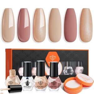 Modelones Nail Polish Set with Base & Top Coat and 42 Pcs Remover Pads, 3 Colors